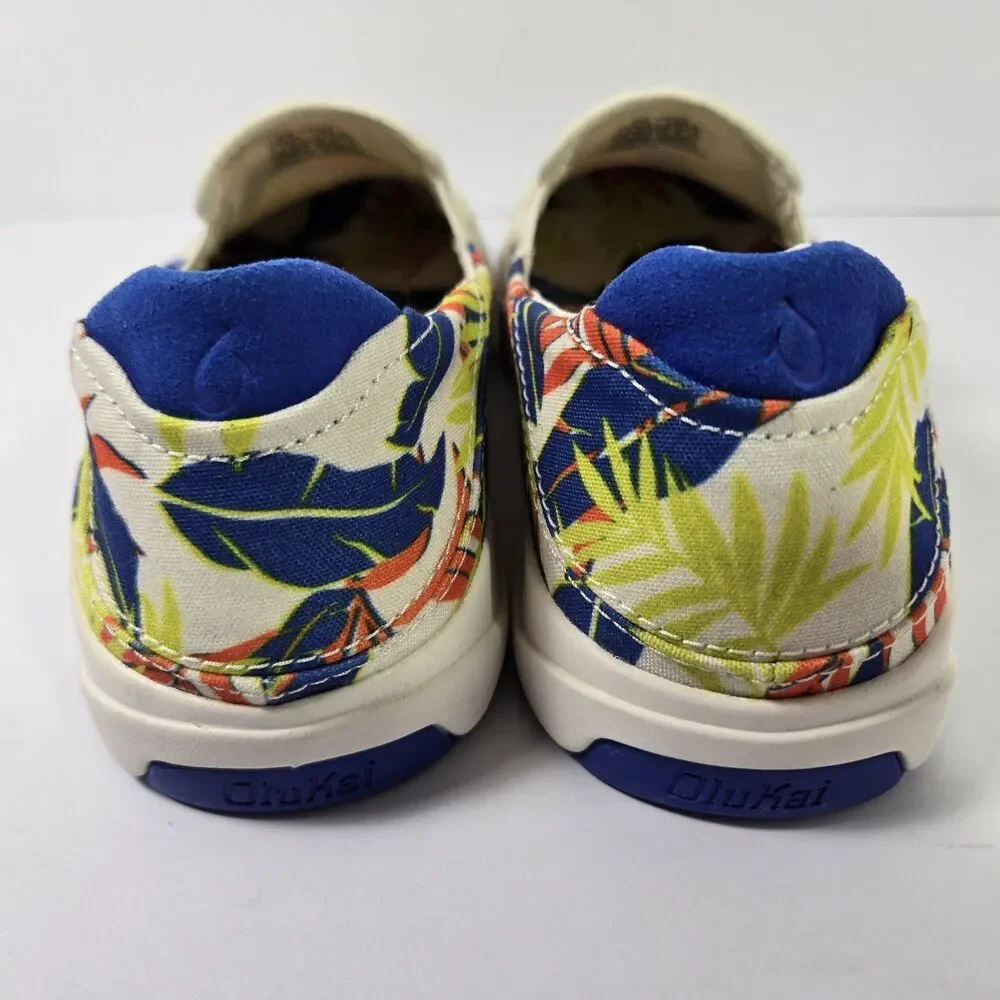 NEW OluKai Lae'Ahi Pa'i Shoes Aloha Floral Slip On Mens 8 Shoes